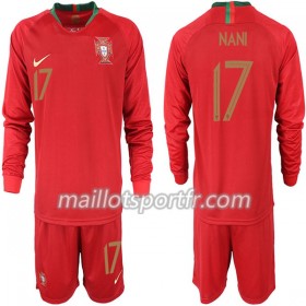 Maillot de Foot Portugal NANI 17 Enfant Domicile Coupe du monde 2018 ML